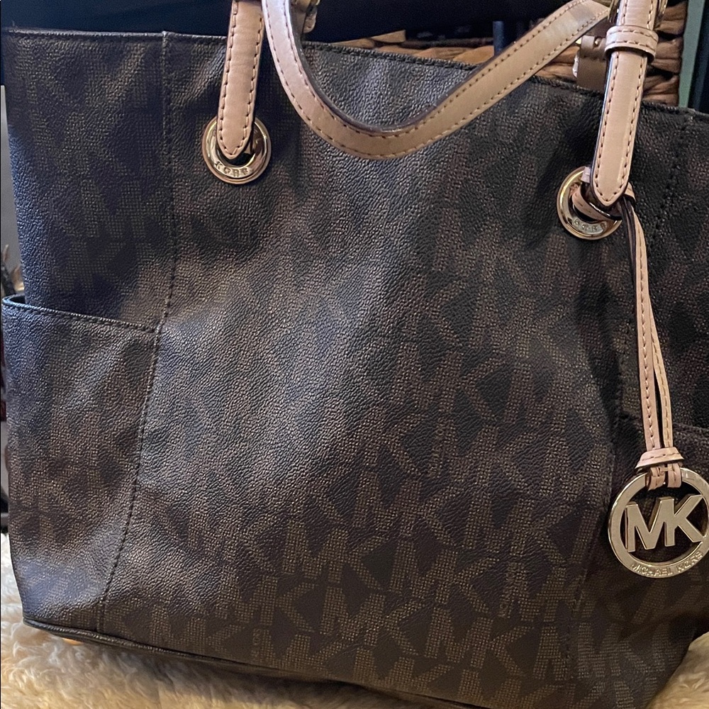 Michael Kors Chocolate Brown Signature Tote, (Must Go!! Also available in White)